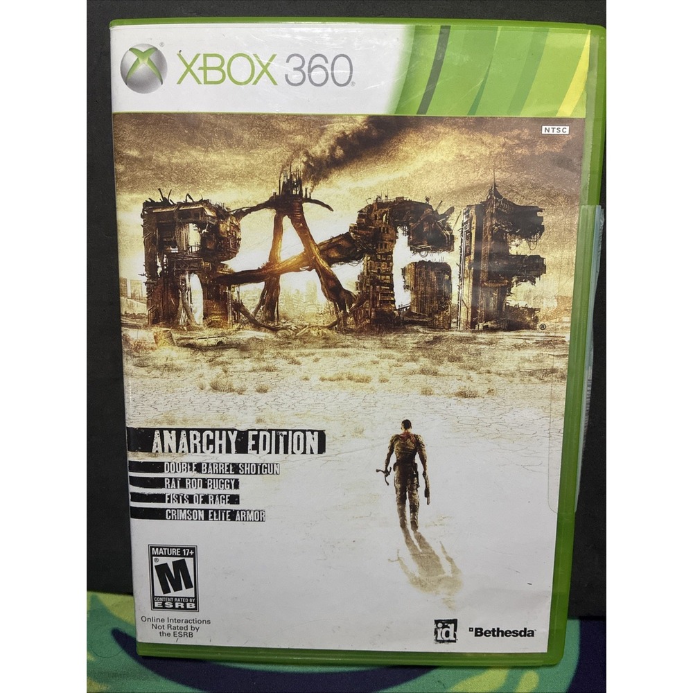 Rage: Anarchy Edition (Xbox 360) White Label CIB COMPLETE & TESTED 3 Discs!